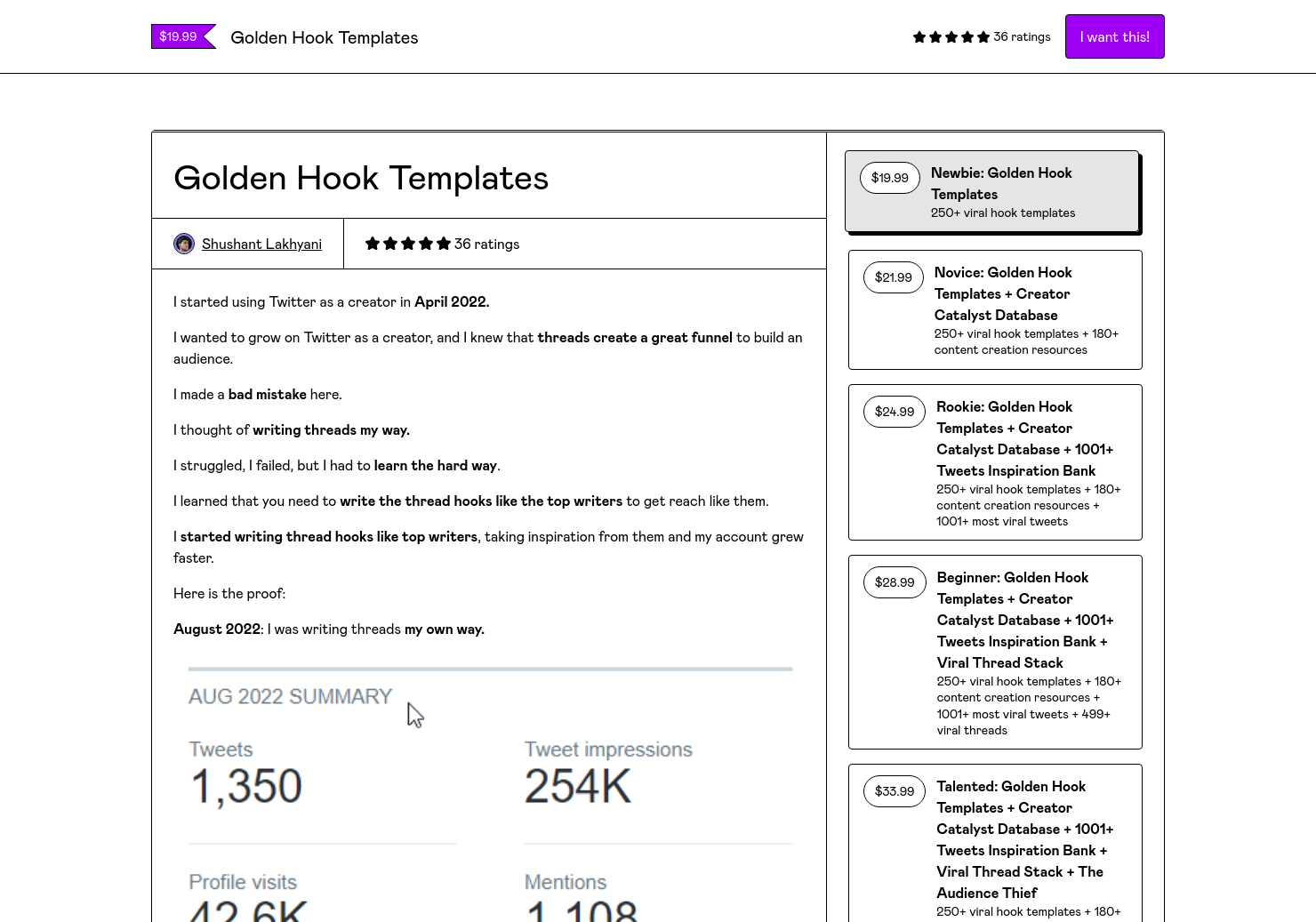 startuptile Golden Hook Templates-250+ viral Twitter thread hook templates listed on ClickUp