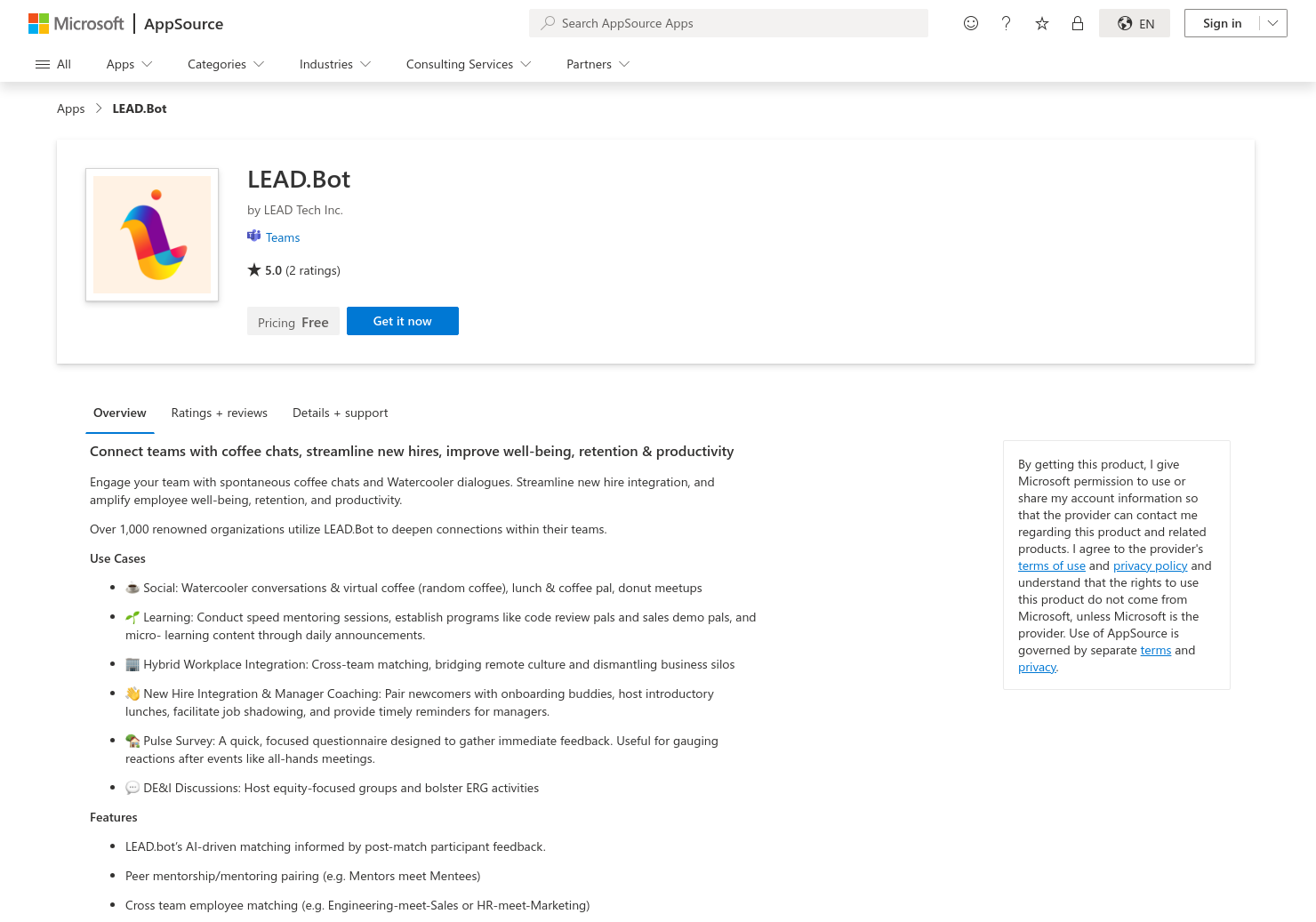 LEAD.bot for Microsoft Teams