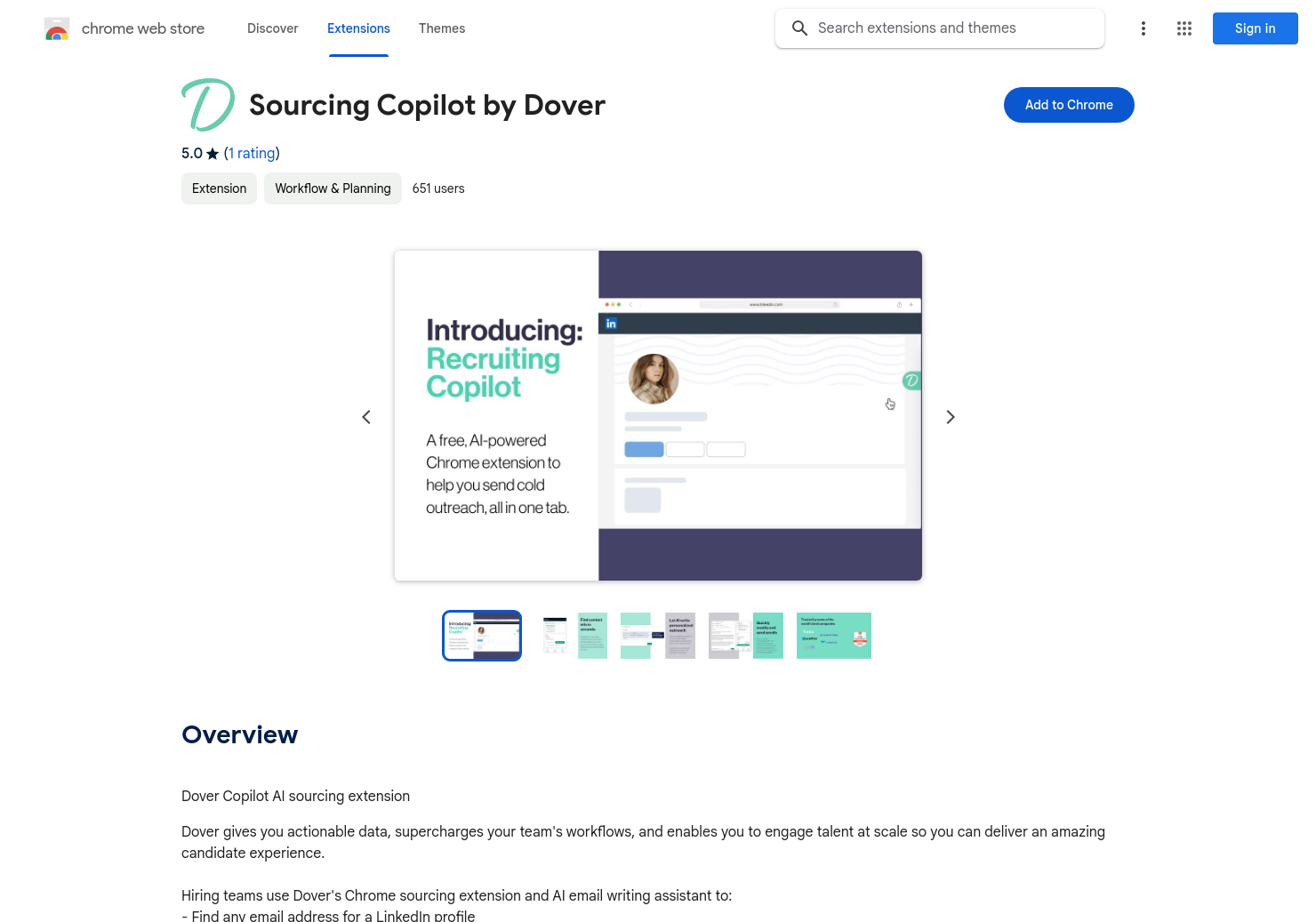 startuptile Recruiting Copilot by Dover-Free GPT-4-powered Chrome extension for outbound recruiting