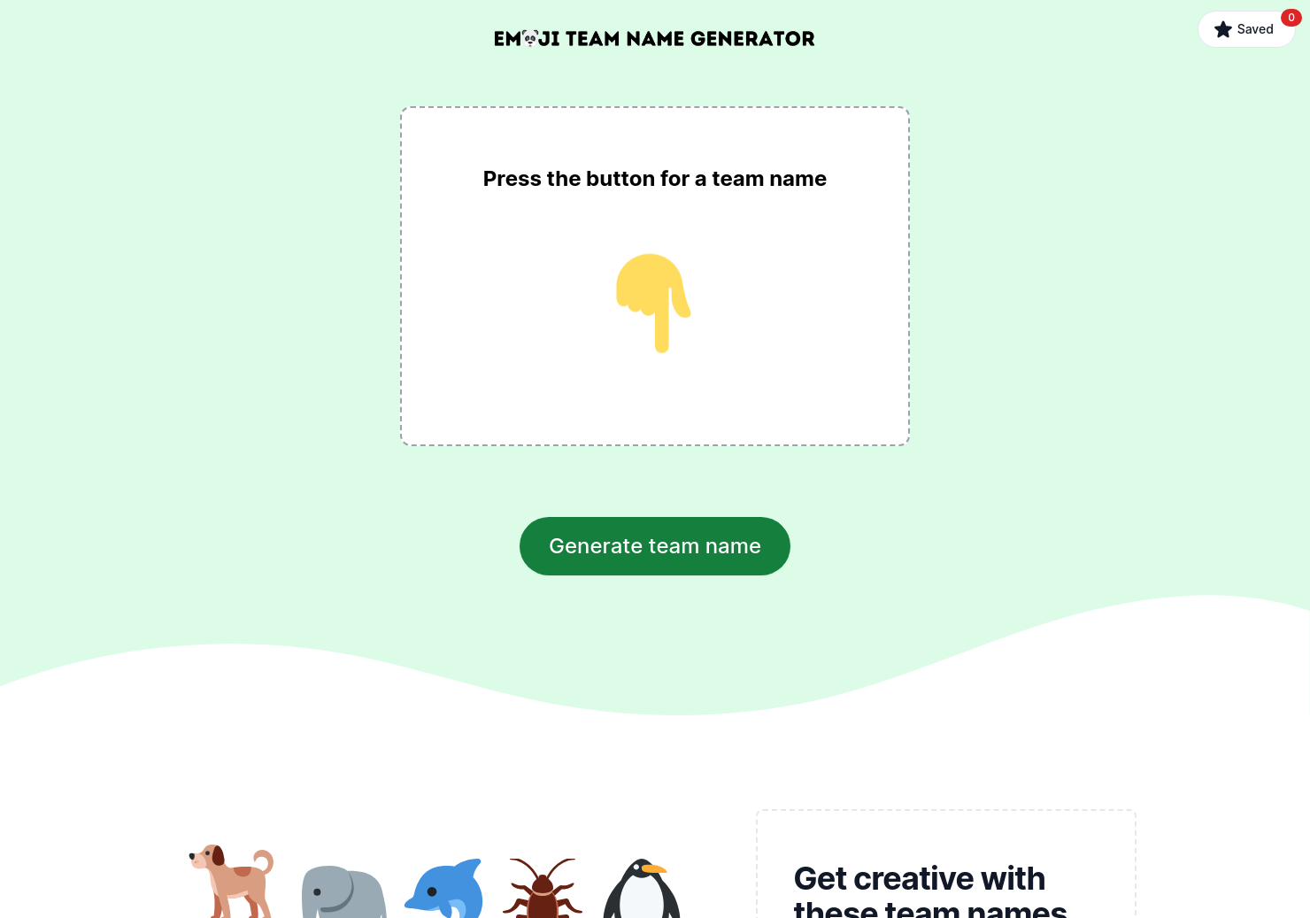 startuptile Emoji Team Name Generator-Creative team names at the click of a button