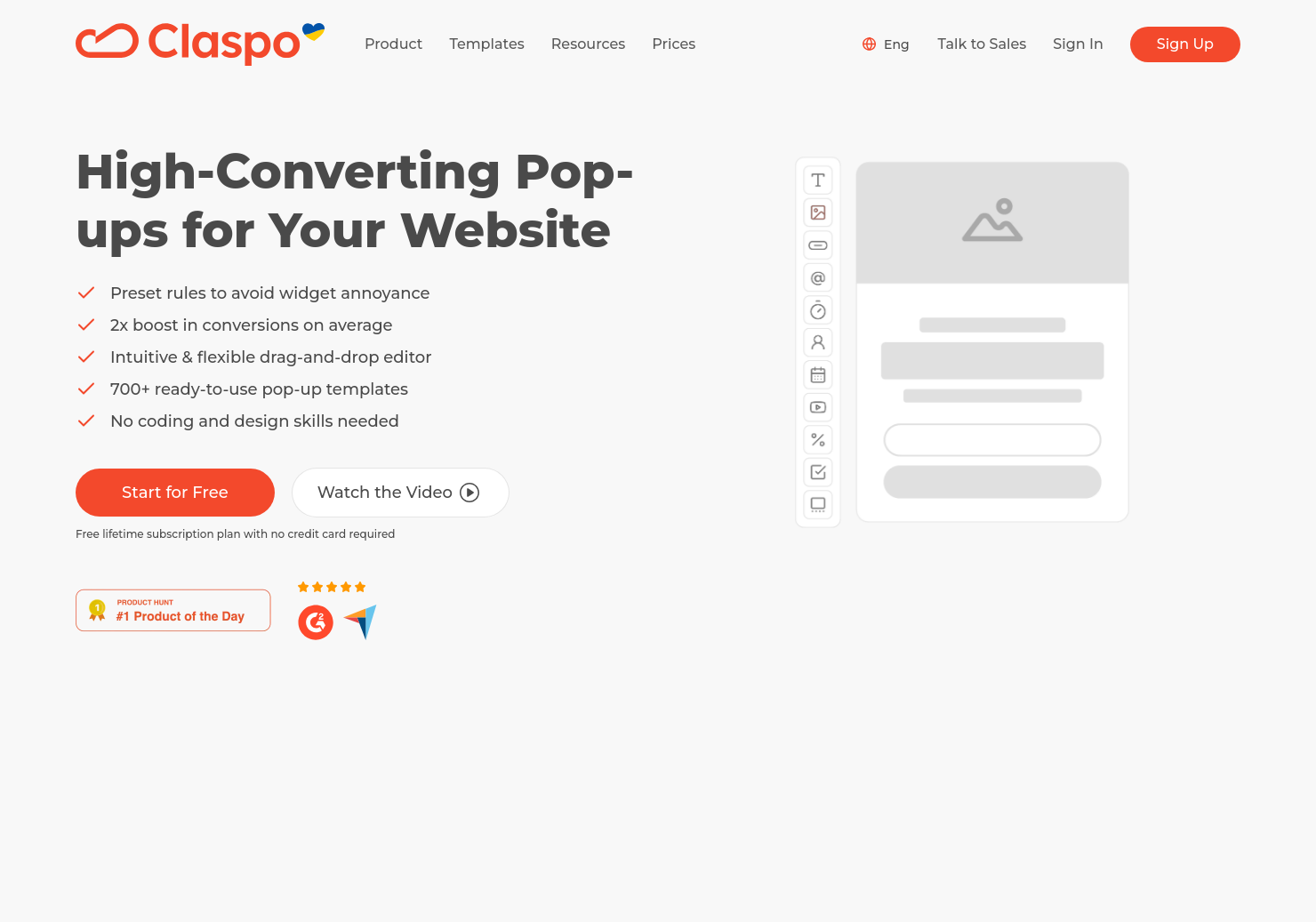 startuptile Claspo-Create high-converting website widgets