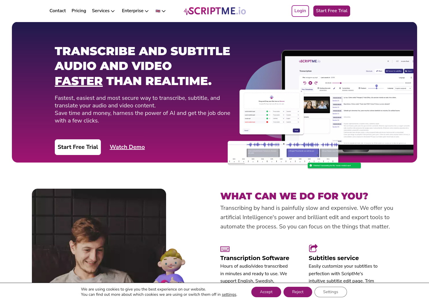 startuptile ScriptMe-Transcribe and subtitle audio and video faster than realtime