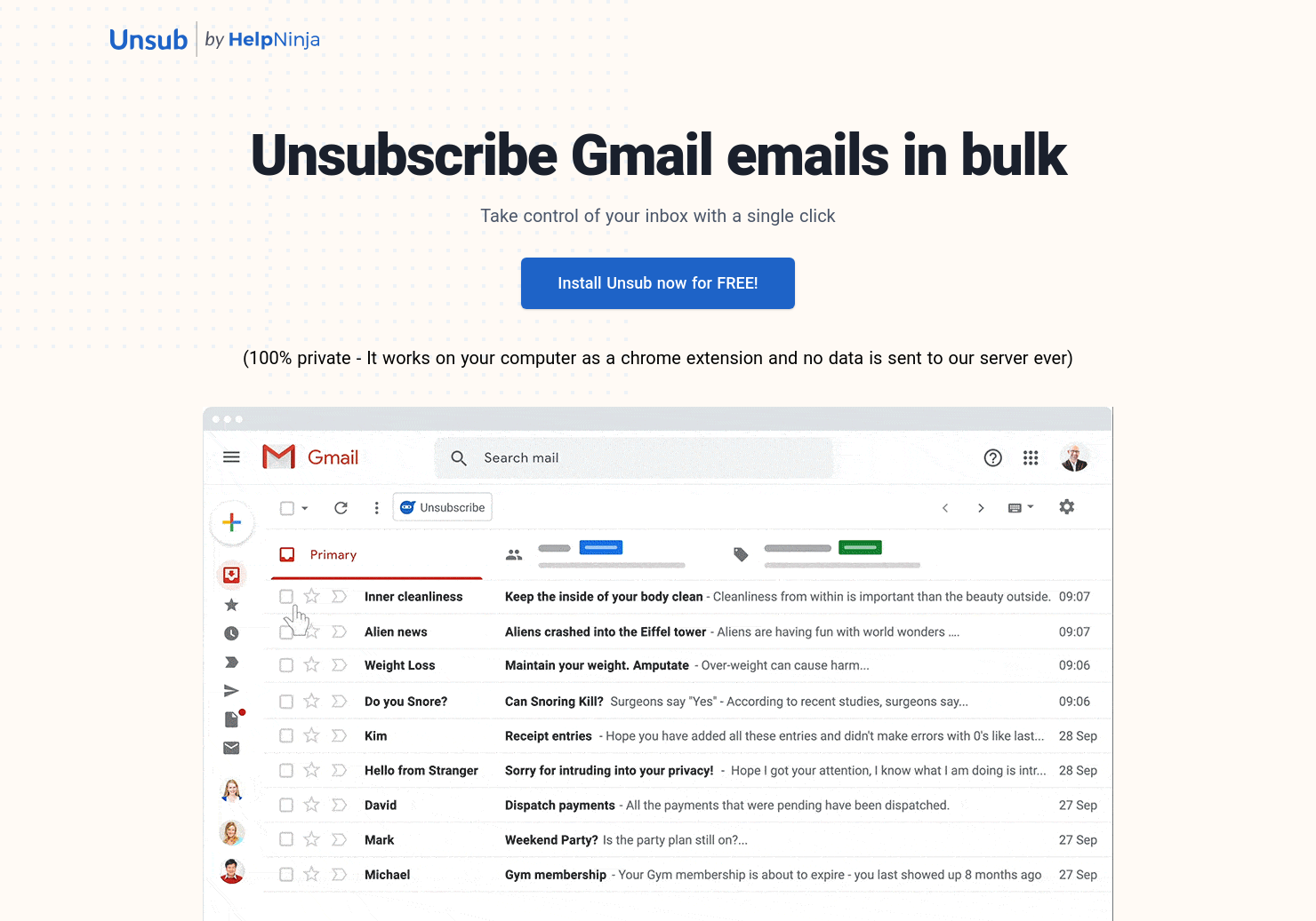 Gmail Unsub