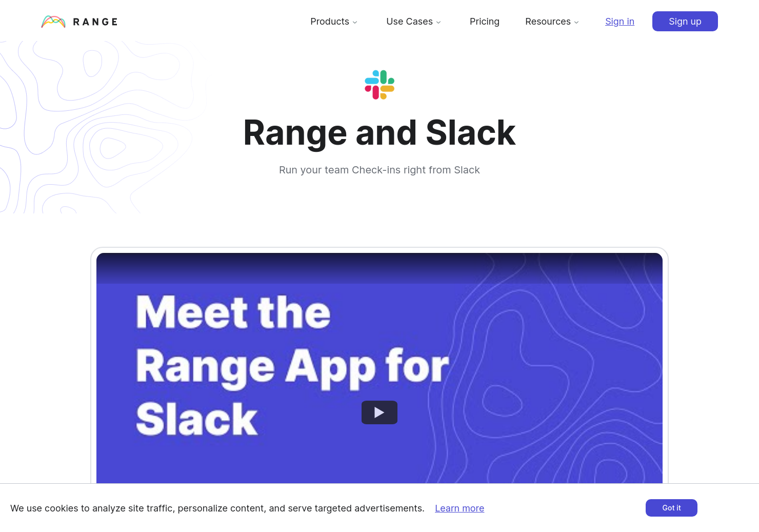 Range app for Slack