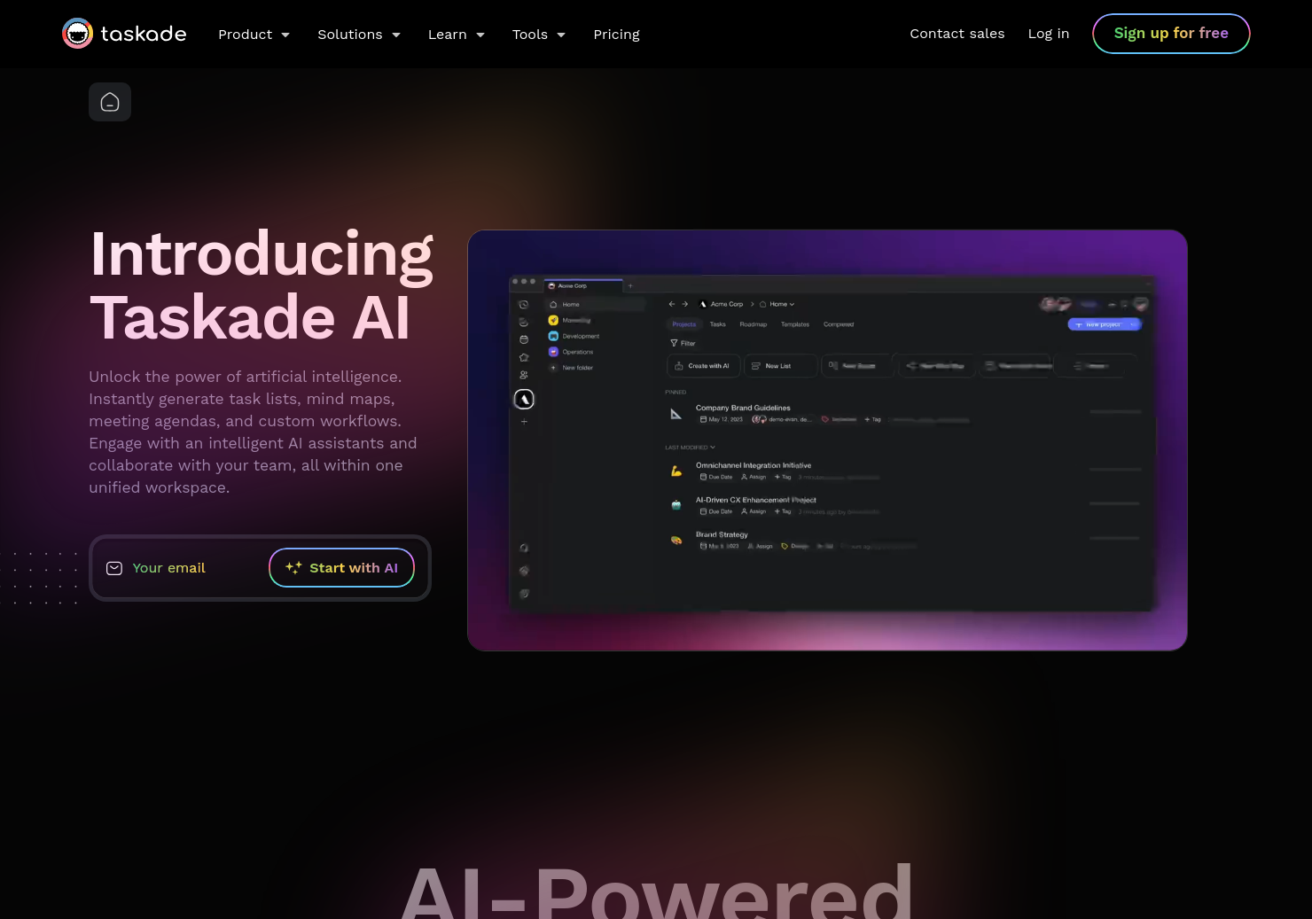 startuptile Taskade AI-Generate task lists notes & mind maps + ChatGPT AI chat