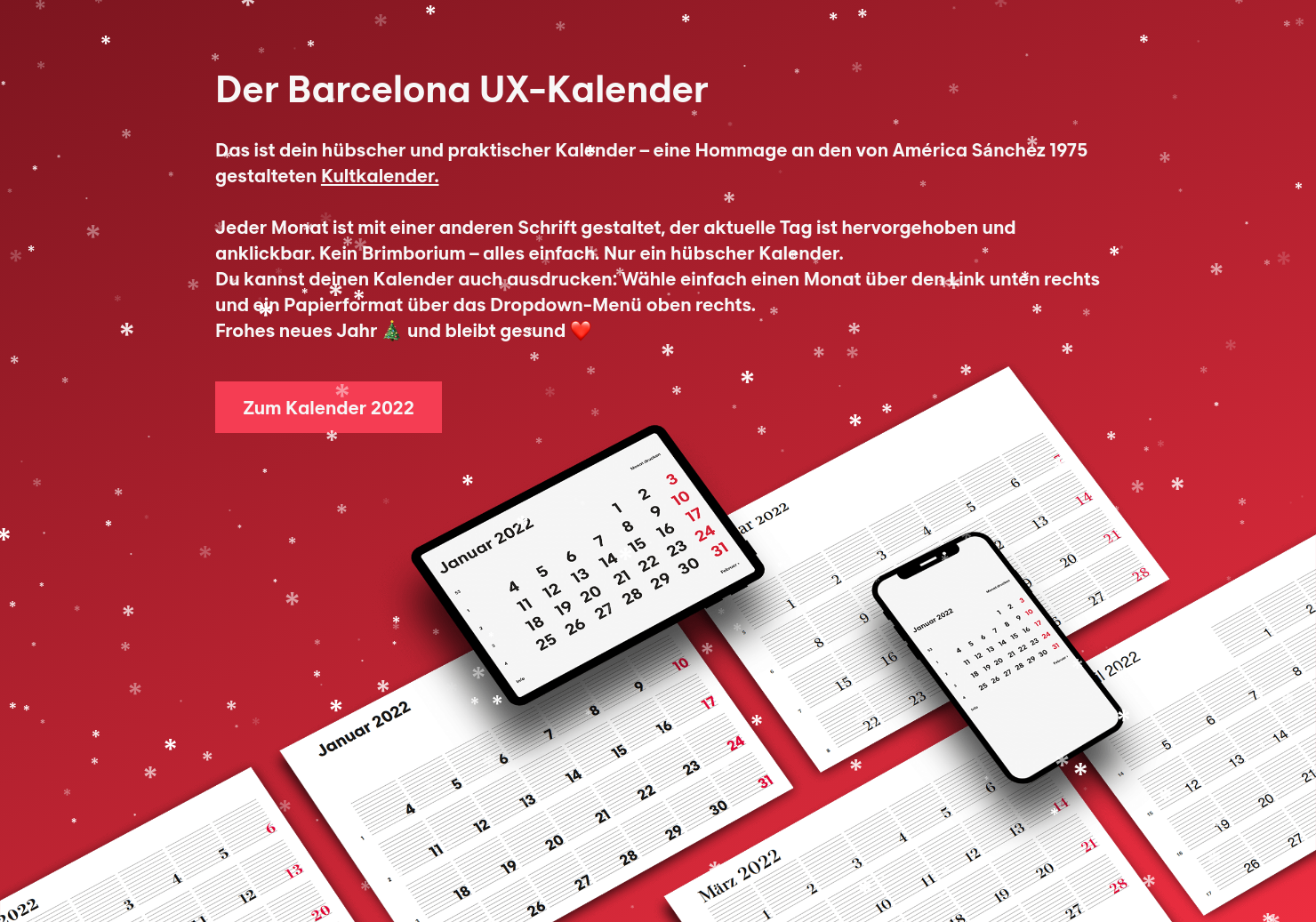 Barcelona UX-Kalender