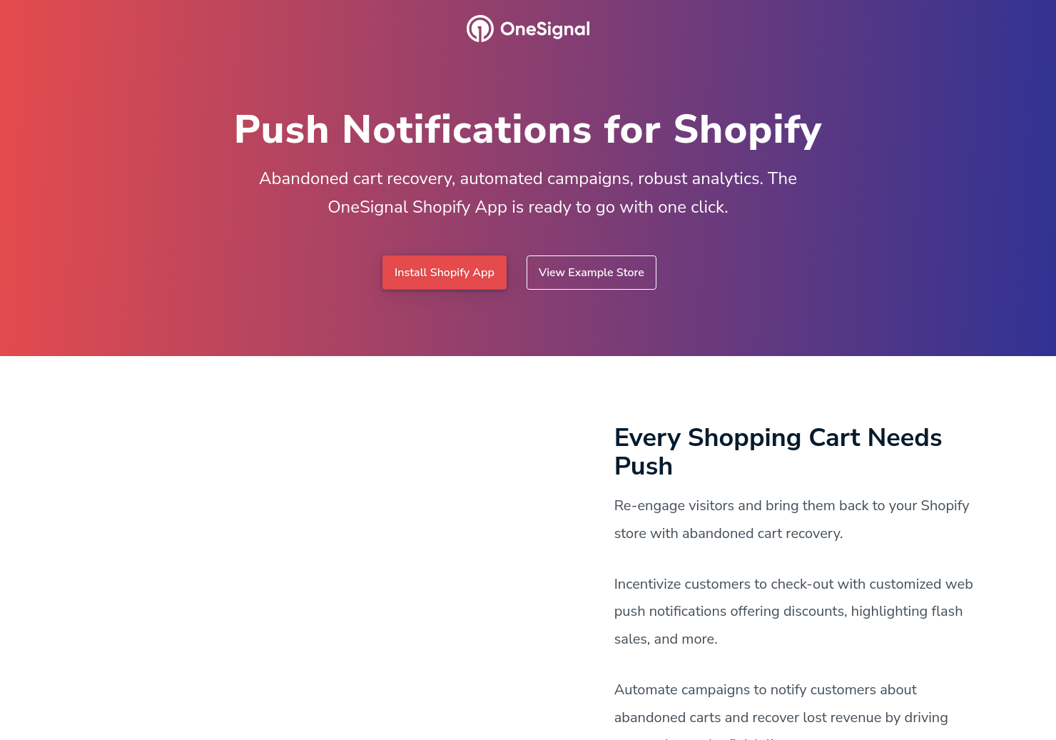 OneSignal Push Notifications for Shopify
