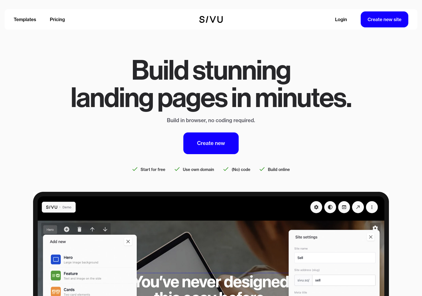 startuptile Sivu.so-Build landing pages right in your domain