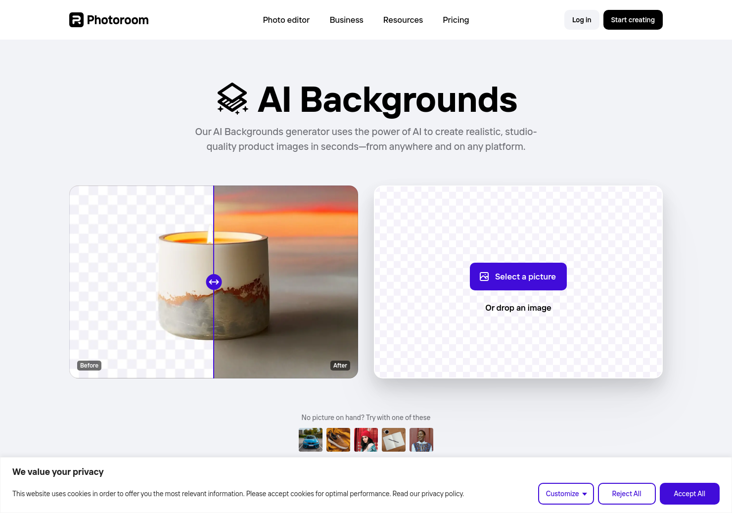 startuptile Instant Backgrounds by PhotoRoom #GenAI-Generates killer product images without a photo studio