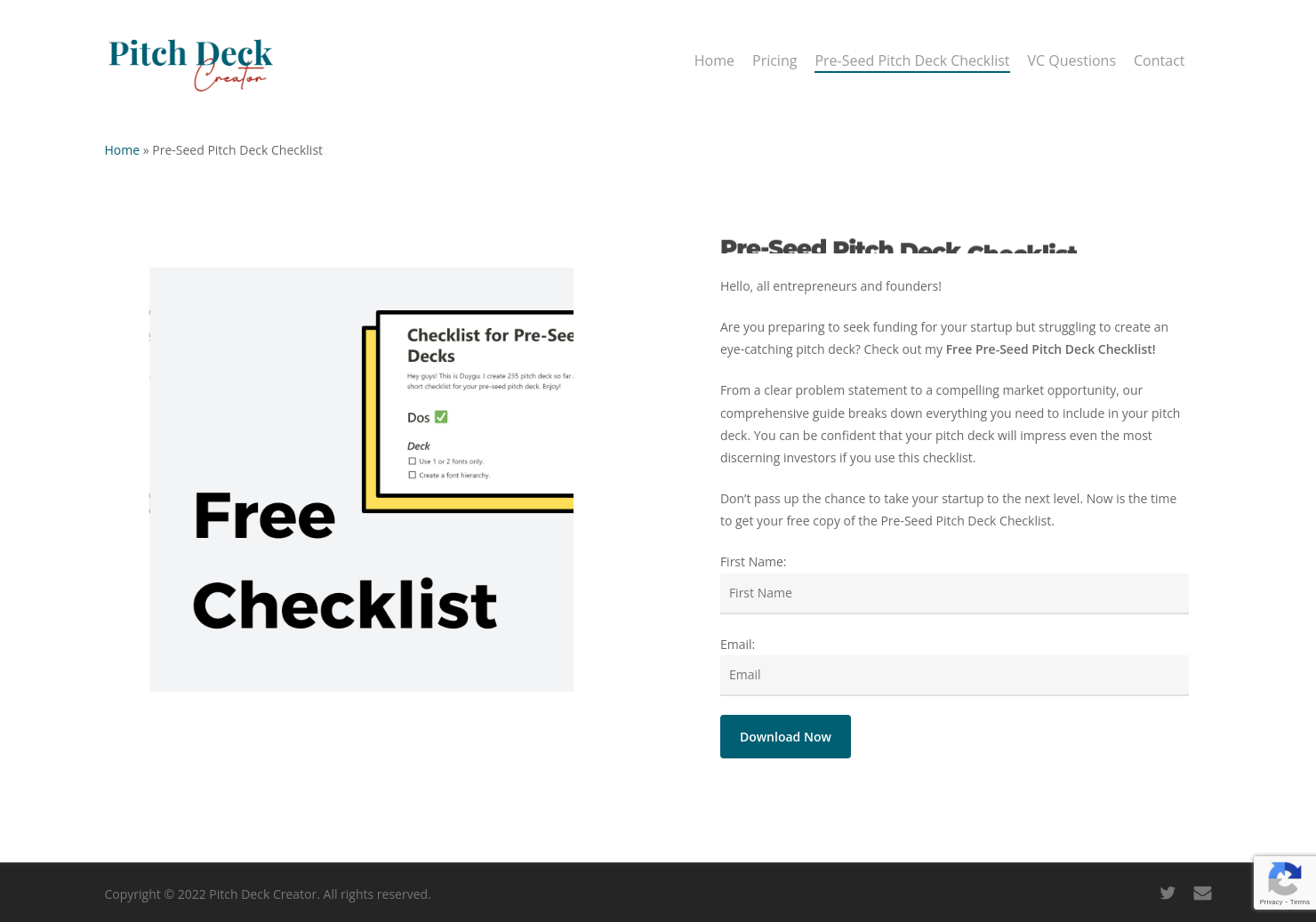 startuptile Checklist for Pre-Seed Pitch Decks-Pitch deck checklist