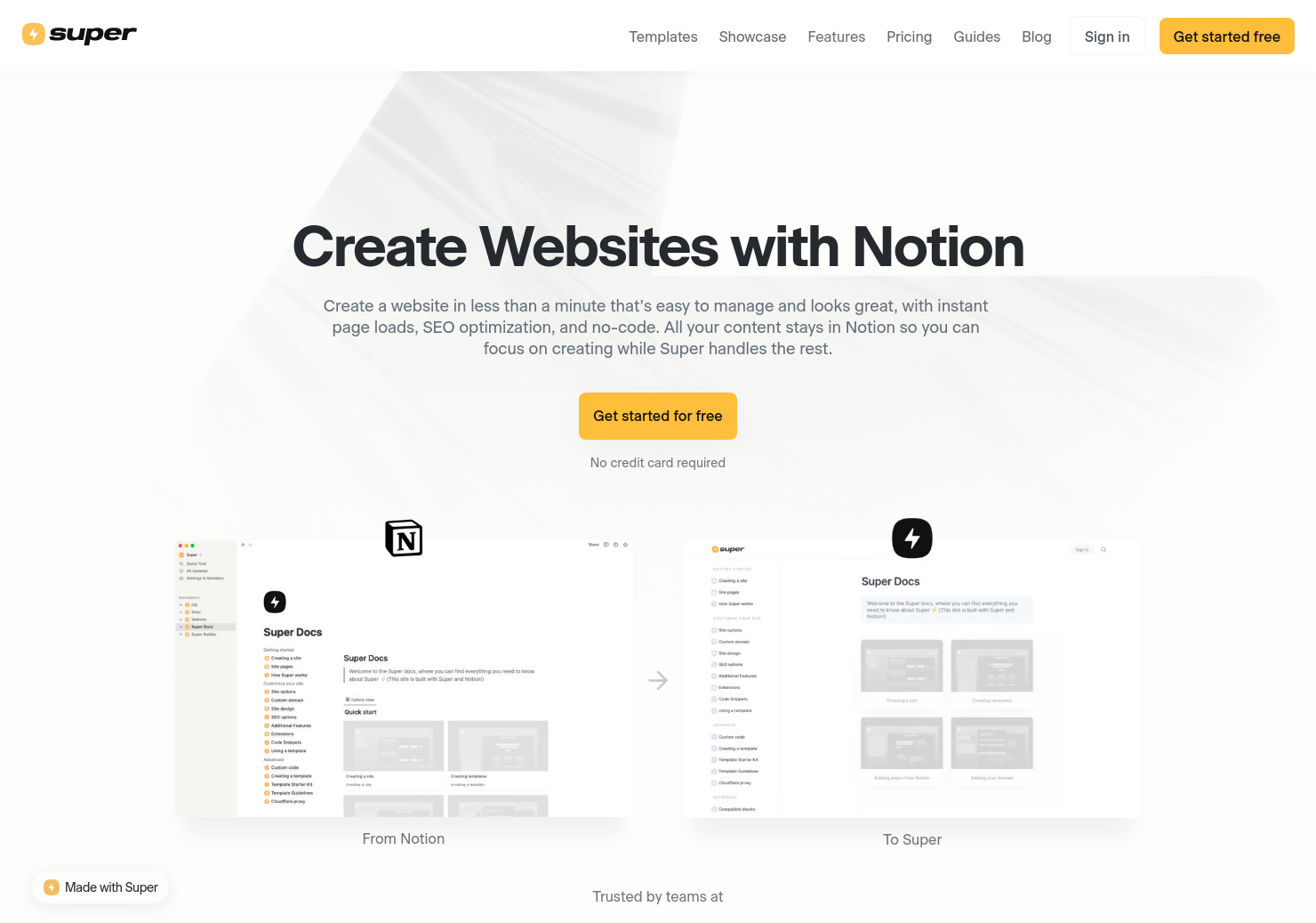 startuptile Super 3.0-Create websites with Notion