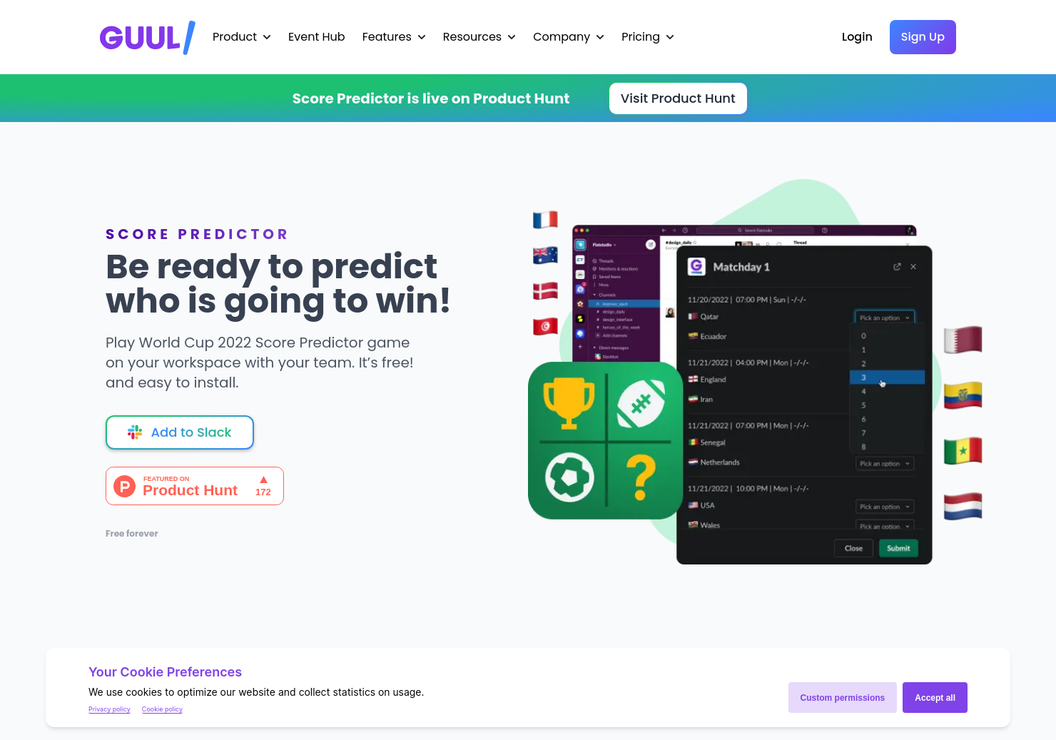 startuptile World Cup 2022 Score Predictor by Guul-Online World Cup 2022 score prediction game for Slack