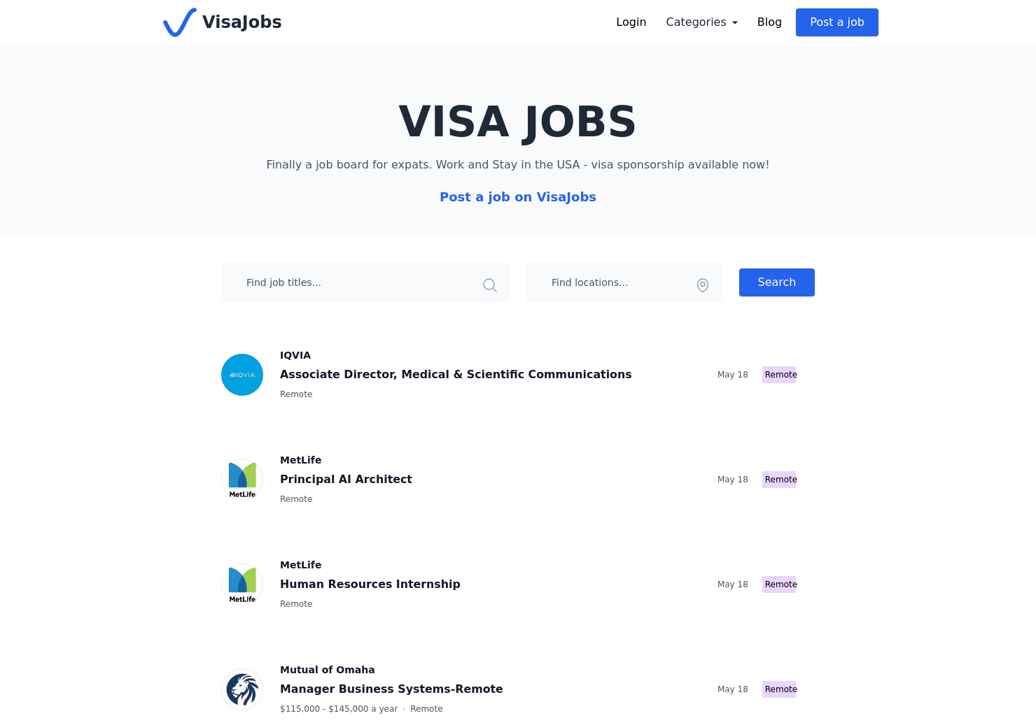 startuptile VisaJobs-Empowering immigrants on working visa