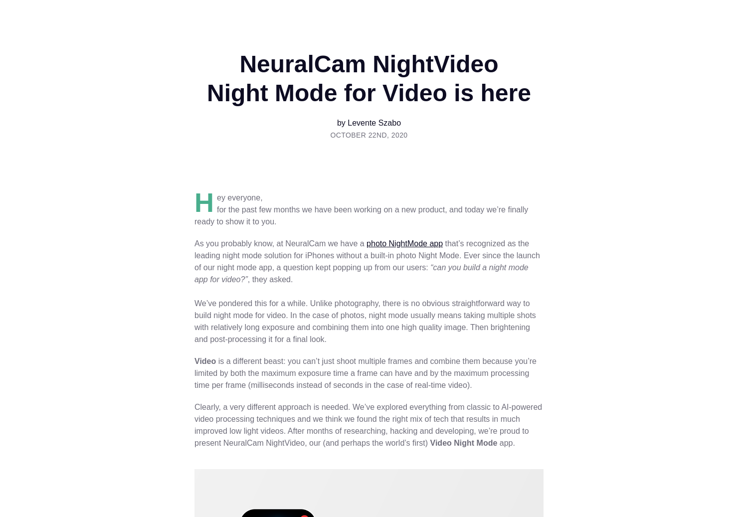 NeuralCam NightVideo