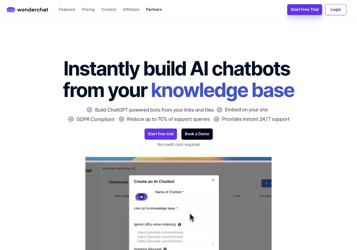 startuptile Wonderchat-Build custom AI chatbots from your website link in 5 minutes