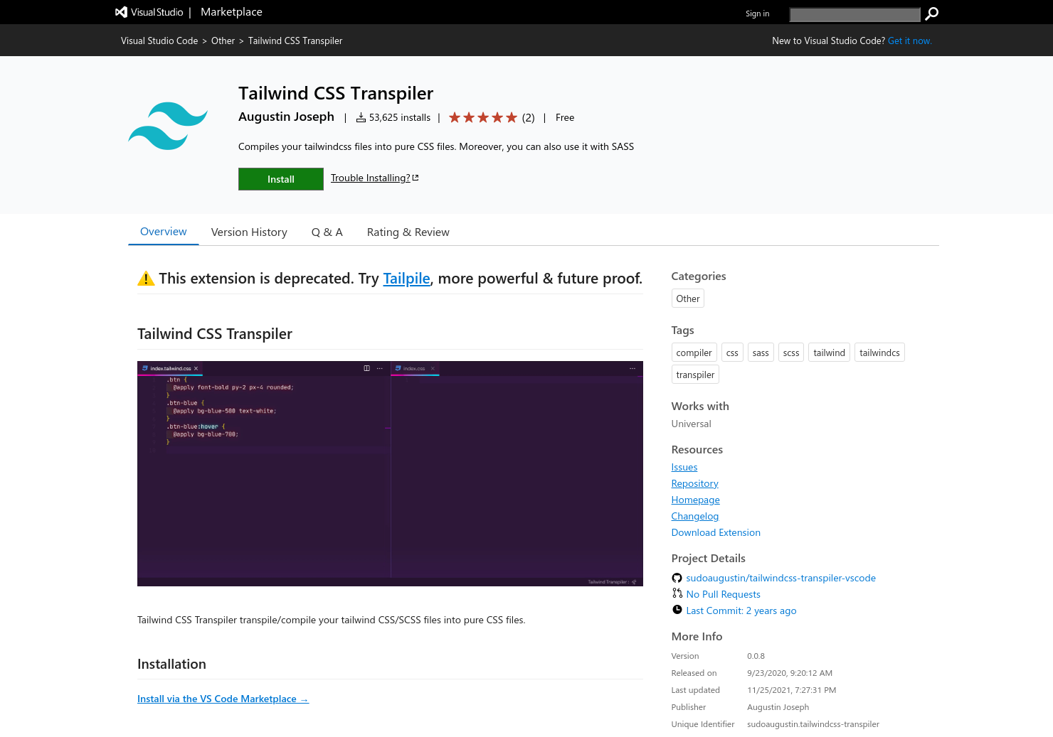 Tailwind CSS Transpiler