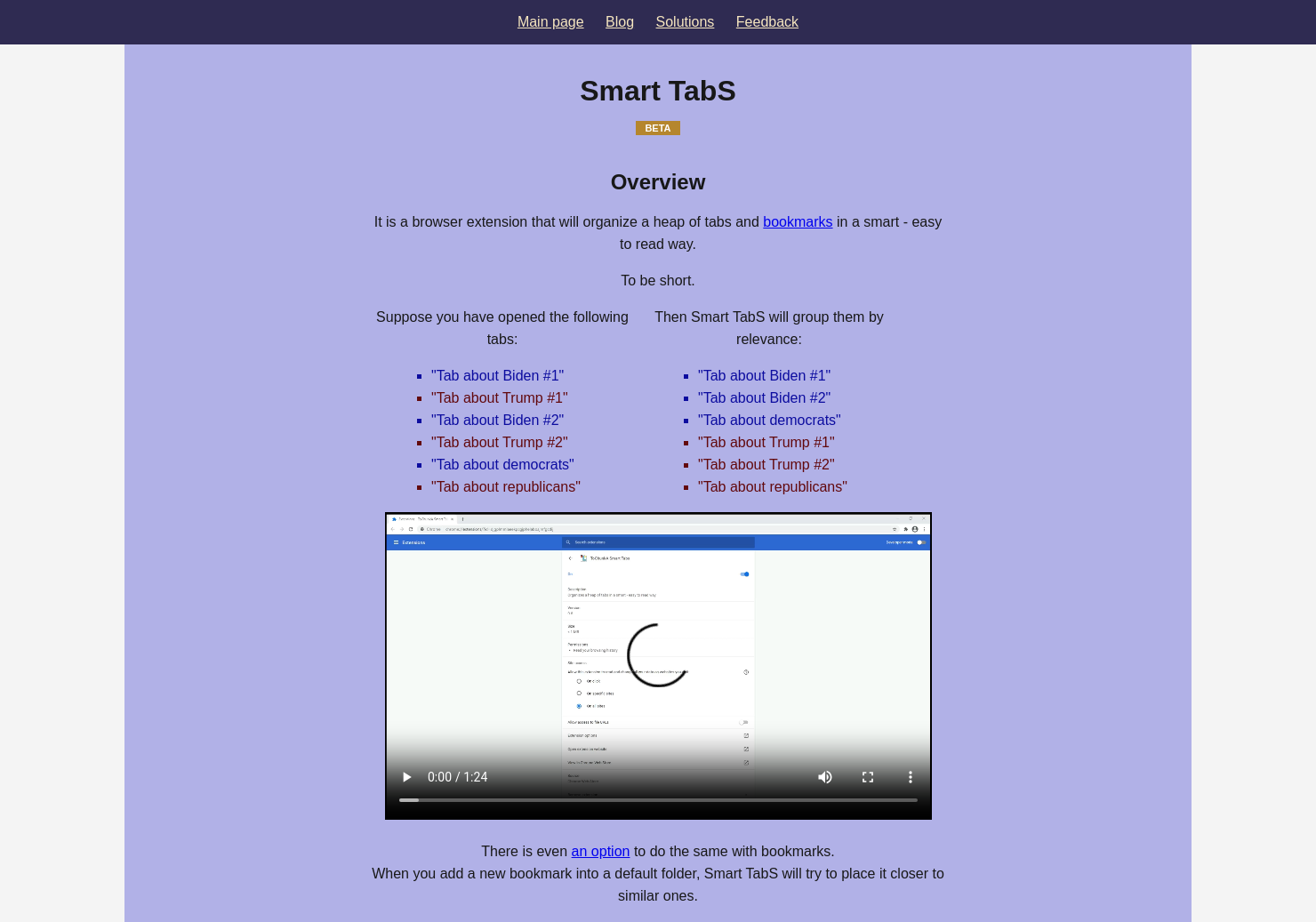 startuptile ToChunkA Smart TabS-A browser ext that groups tabs and bookmarks by similarity.