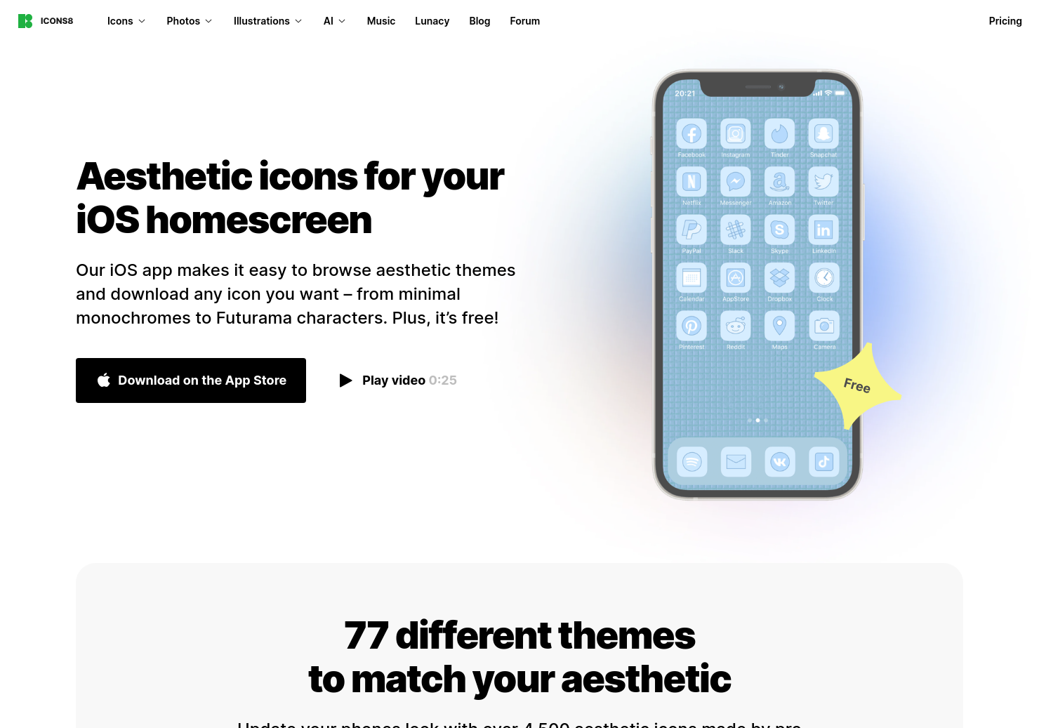 Aesthetic Icons App by Icons8