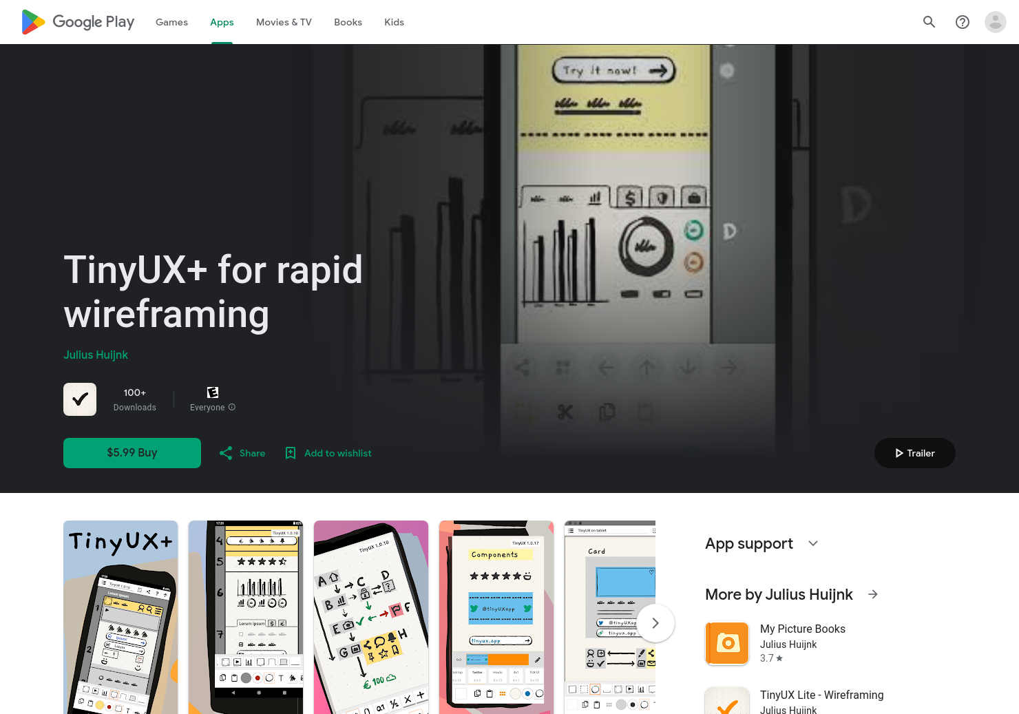 startuptile TinyUX-Wireframing and visual brainstorming on your phone