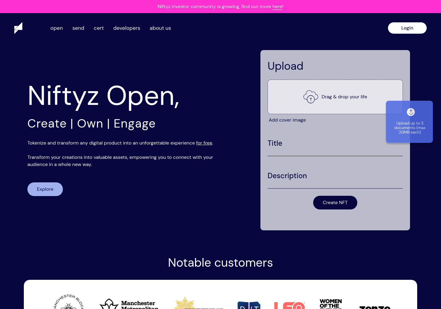 startuptile Niftyz.io-NFT platform for businesses