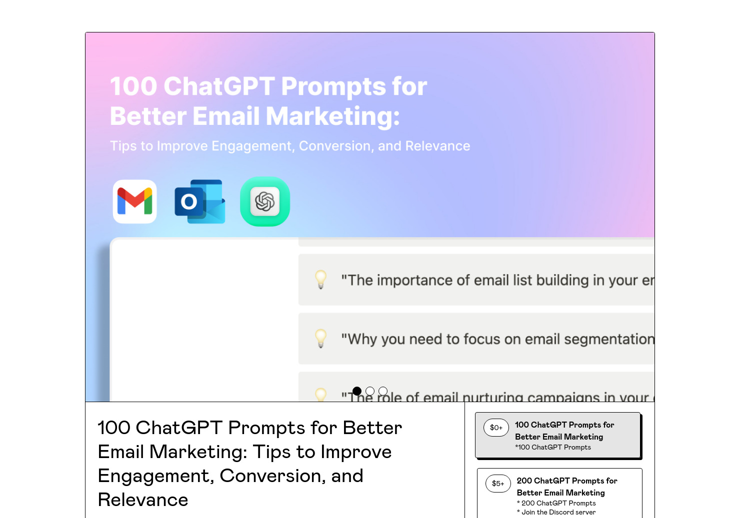 startuptile 100 ChatGPT Prompts for Email Marketing-Email marketing made better with prompt engineering