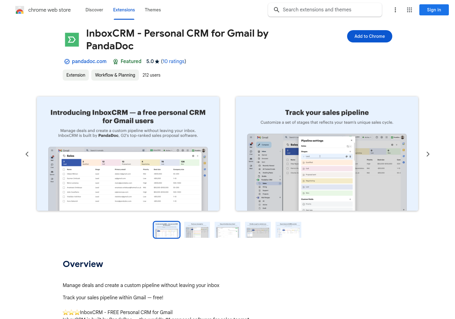startuptile InboxCRM-Track your sales pipeline without leaving your inbox free