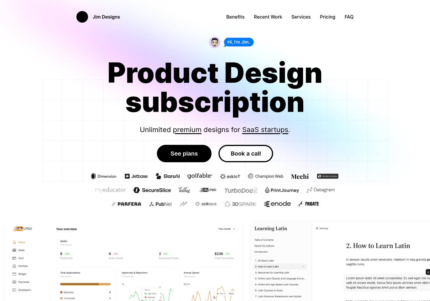startuptile Jim Designs-Unlimited premium designs for SaaS and web apps