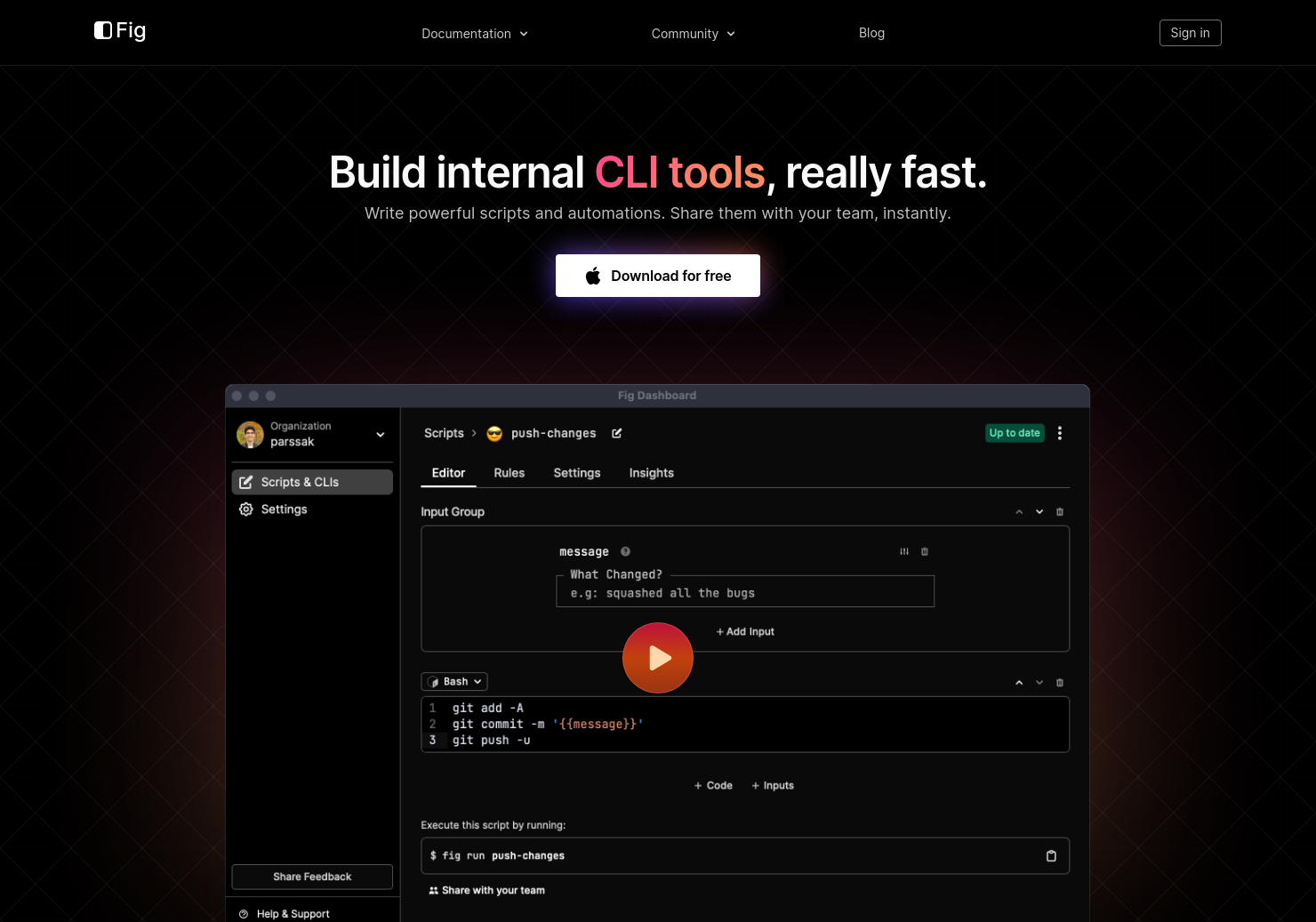 startuptile Fig Scripts-Build internal CLI tools really fast