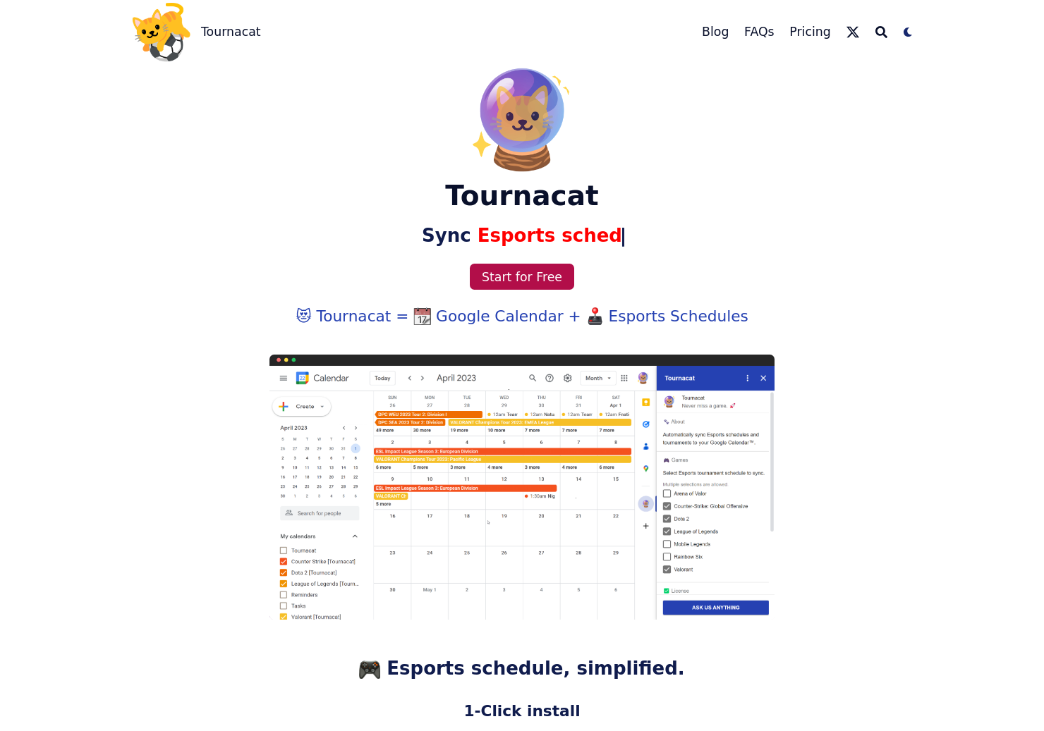 startuptile Tournacat-Sync Esports schedules to Google Calendar automatically