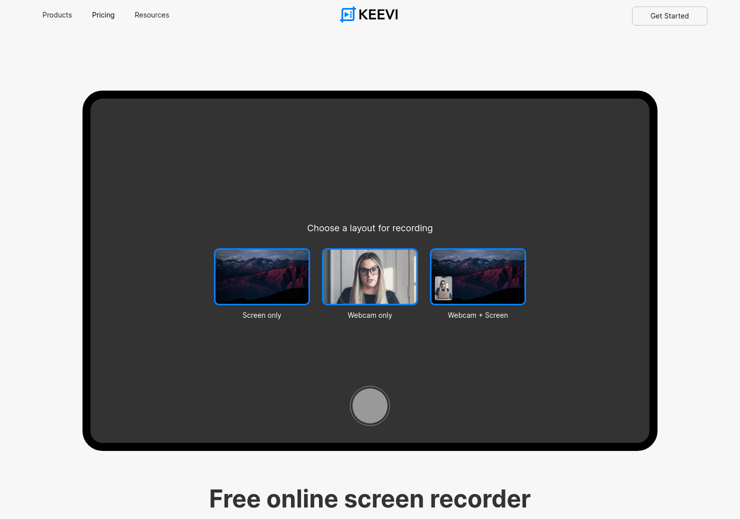 Record Webcam + Screen > Share