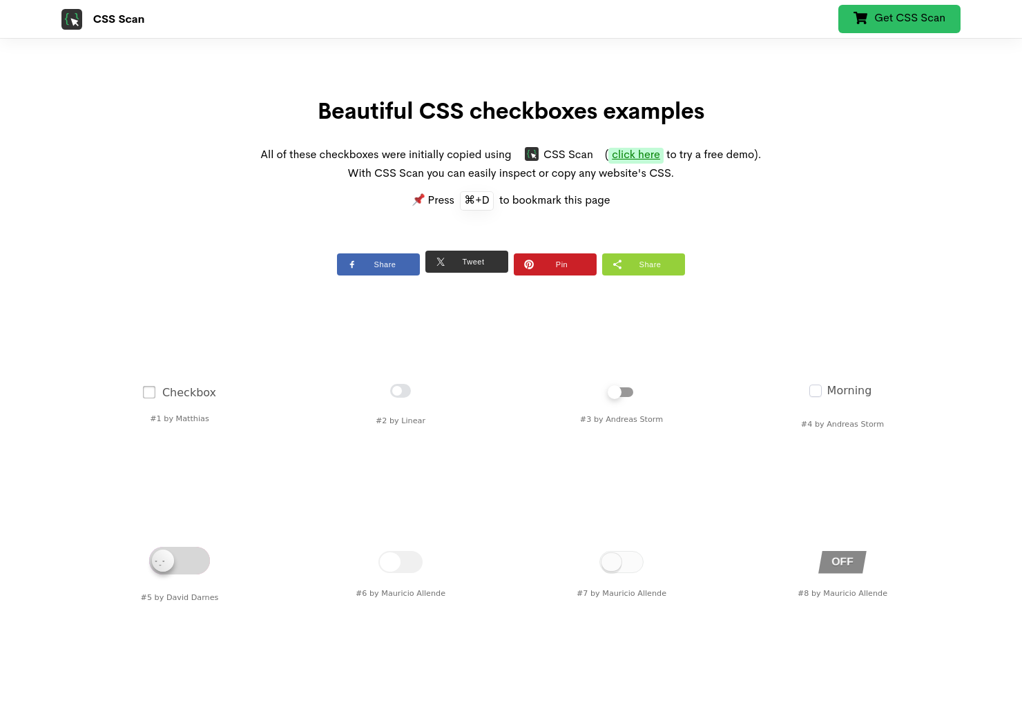 startuptile Beautiful CSS Checkboxes by CSS Scan-Curated collection of 65 free beautiful checkboxes
