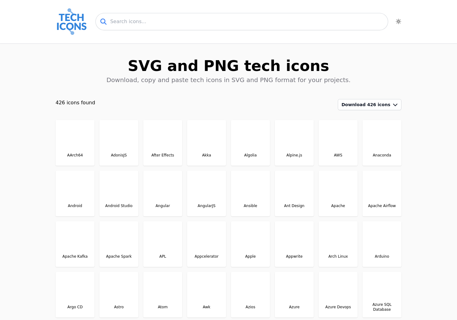 startuptile Tech icons-Download copy and paste tech icons for your projects