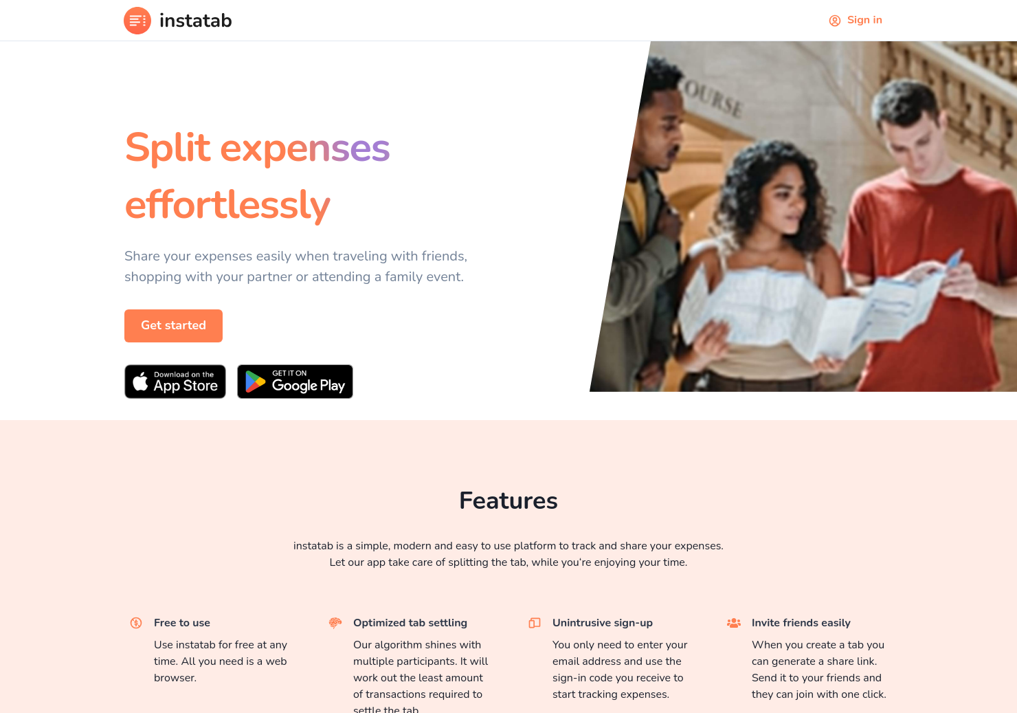 startuptile instatab-Split expenses effortlessly