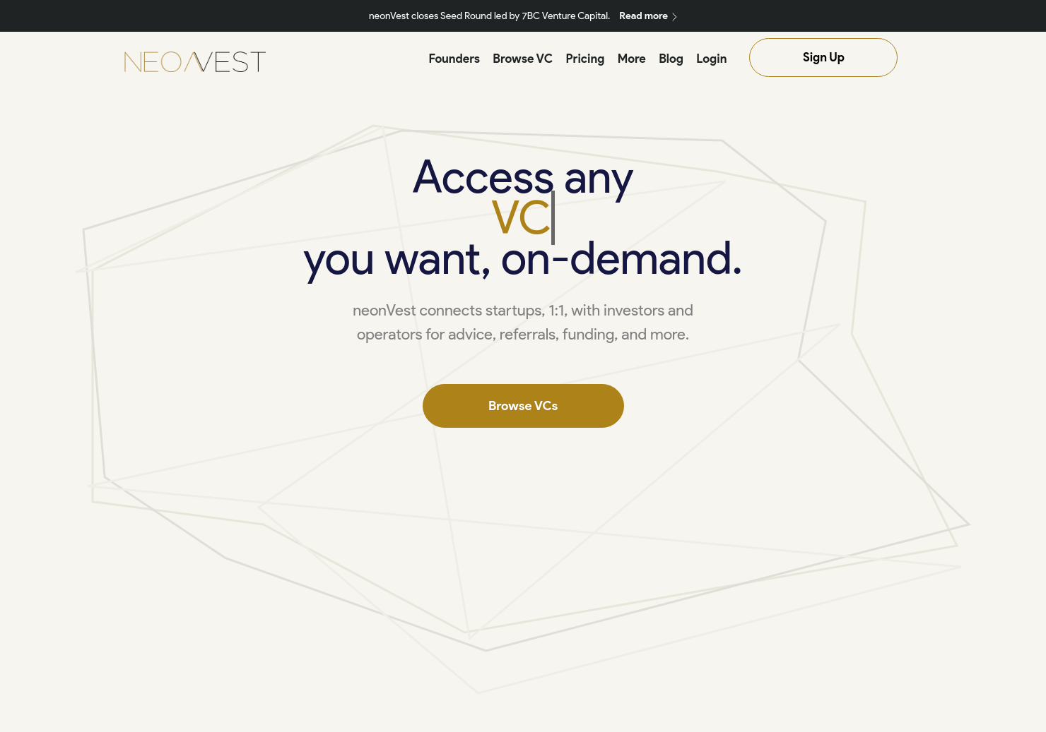 startuptile neonVest-Network fundraise and get advice from the world’s best VCs