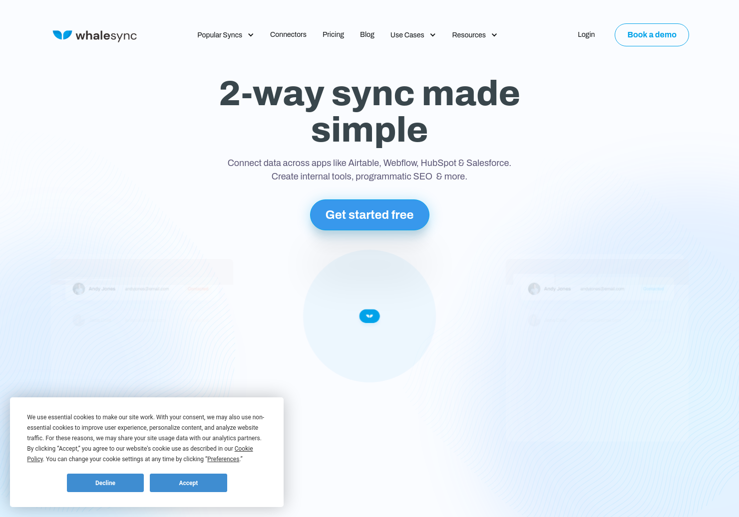 startuptile Whalesync-2-way sync Airtable Webflow Notion Bubble & Postgres
