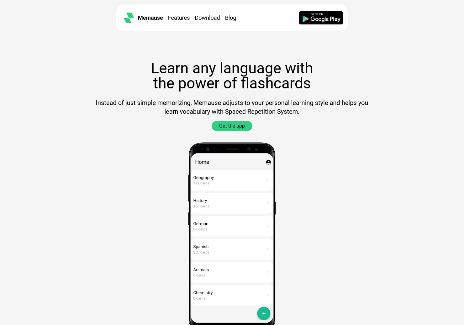 startuptile Memause-Learn any language with the power of flashcards