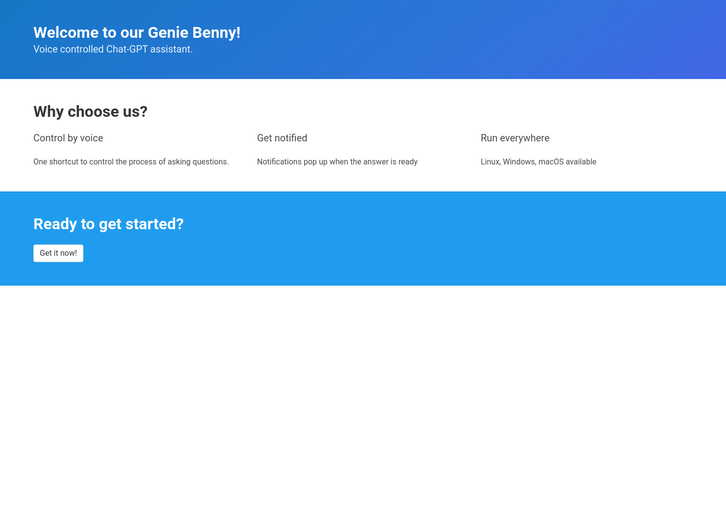 startuptile Genie Benny-Voice controlled background ChatGPT assistant