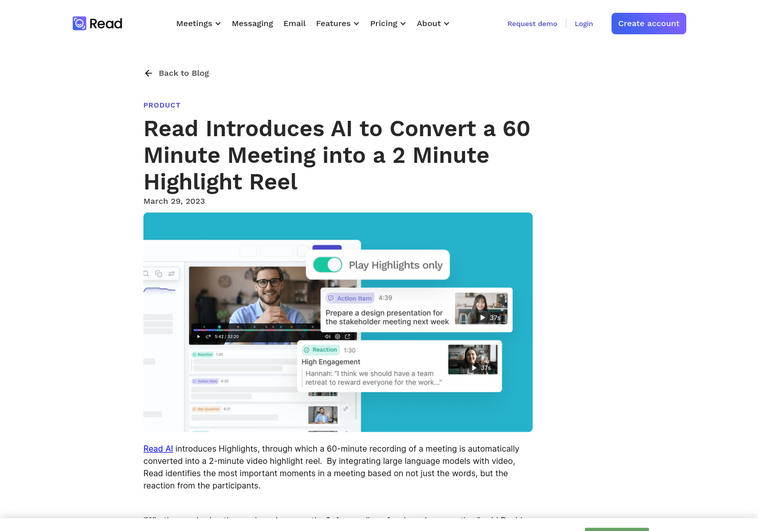 startuptile Read Highlights-Read AI reduces meetings to two minute video highlights