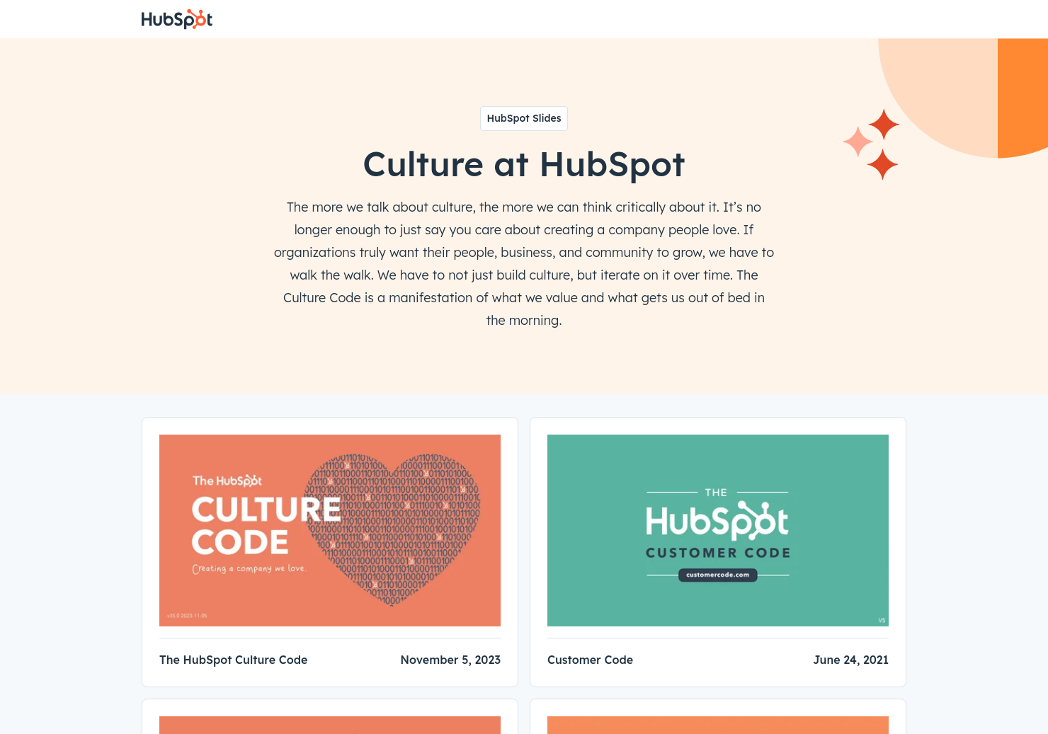 The HubSpot Culture Code Deck