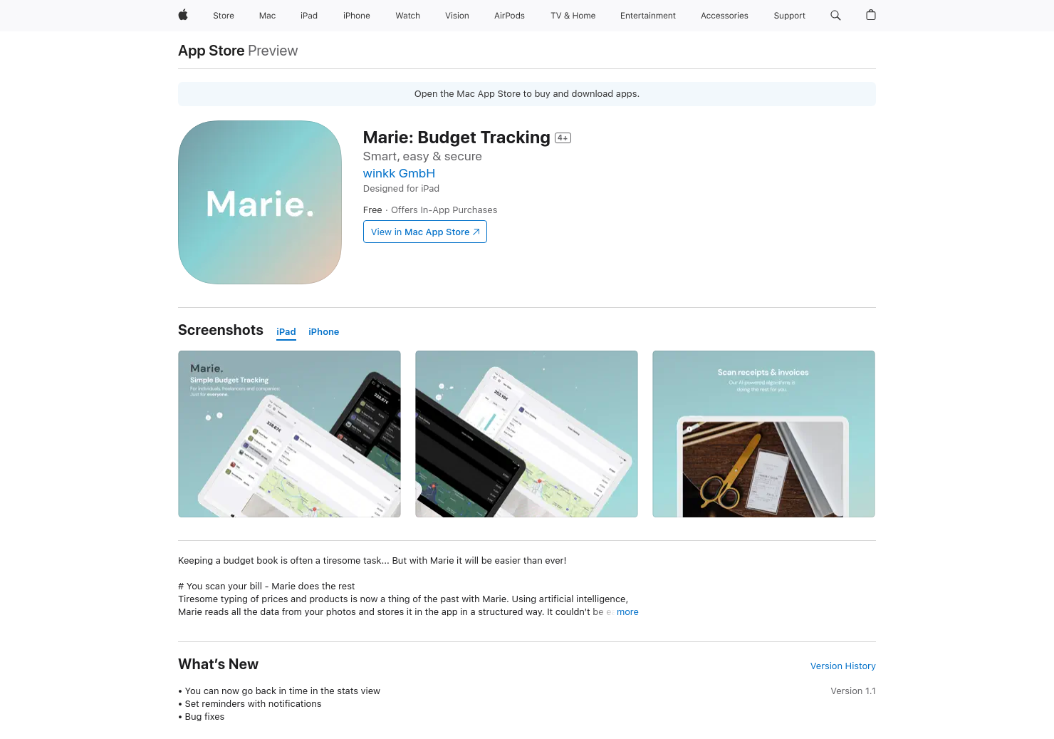 startuptile Marie: Budget Tracking-A smart and secure budget tracking app