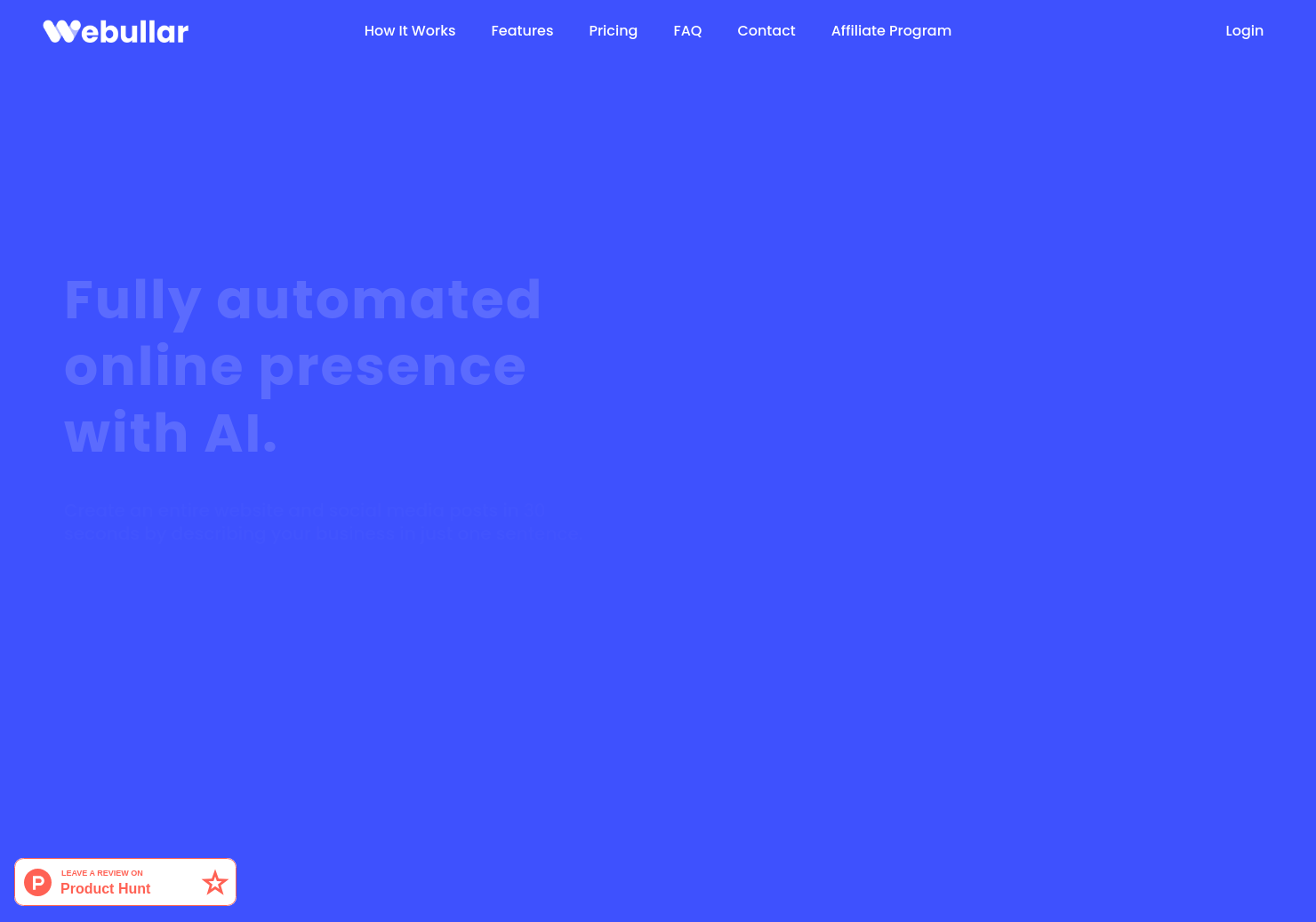 startuptile Webullar-Generate a website in 30 seconds using our AI generator