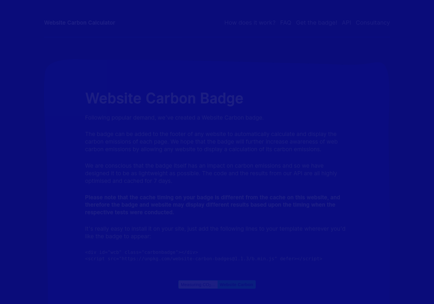 Website Carbon Badge